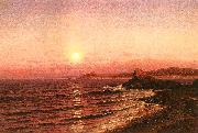 Raymond D Yelland Moonrise Over Seacoast at Pacific Grove oil on canvas